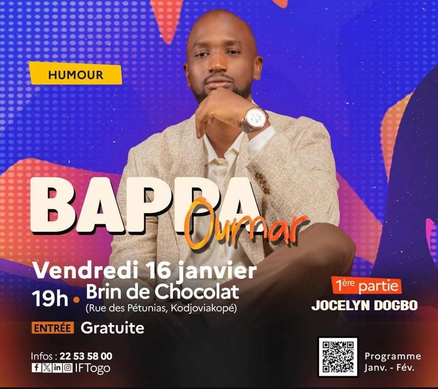 Affiche de Bappa Oumar annoncé à Lomé le 16 janvier 2026