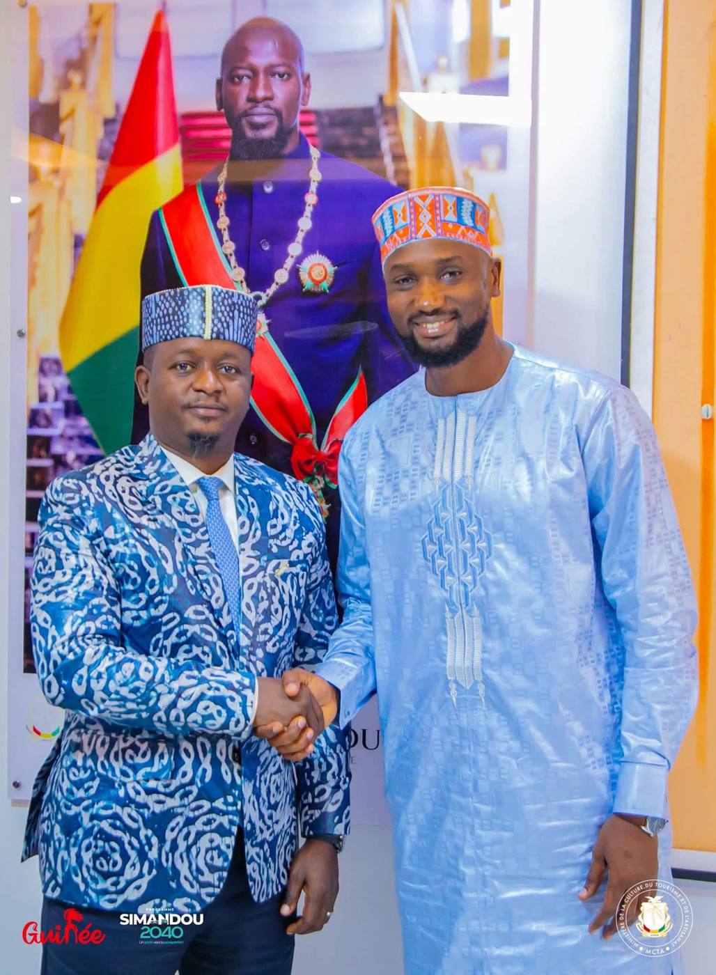 Bappa Oumar avec le ministre de la Culture de Guinée